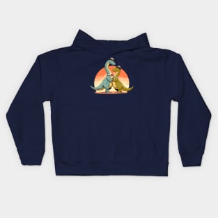 Dinosaurs Dancing in the Sunset Kids Hoodie